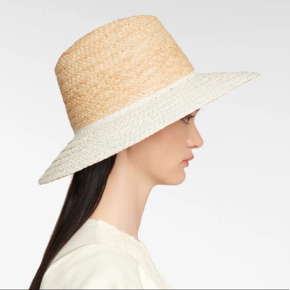Maison michel Kate painted raffia hat.